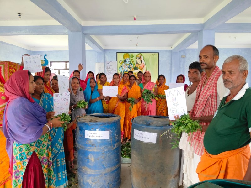 Three-day hands-on training for sustainable cattle shed management and organic manure production